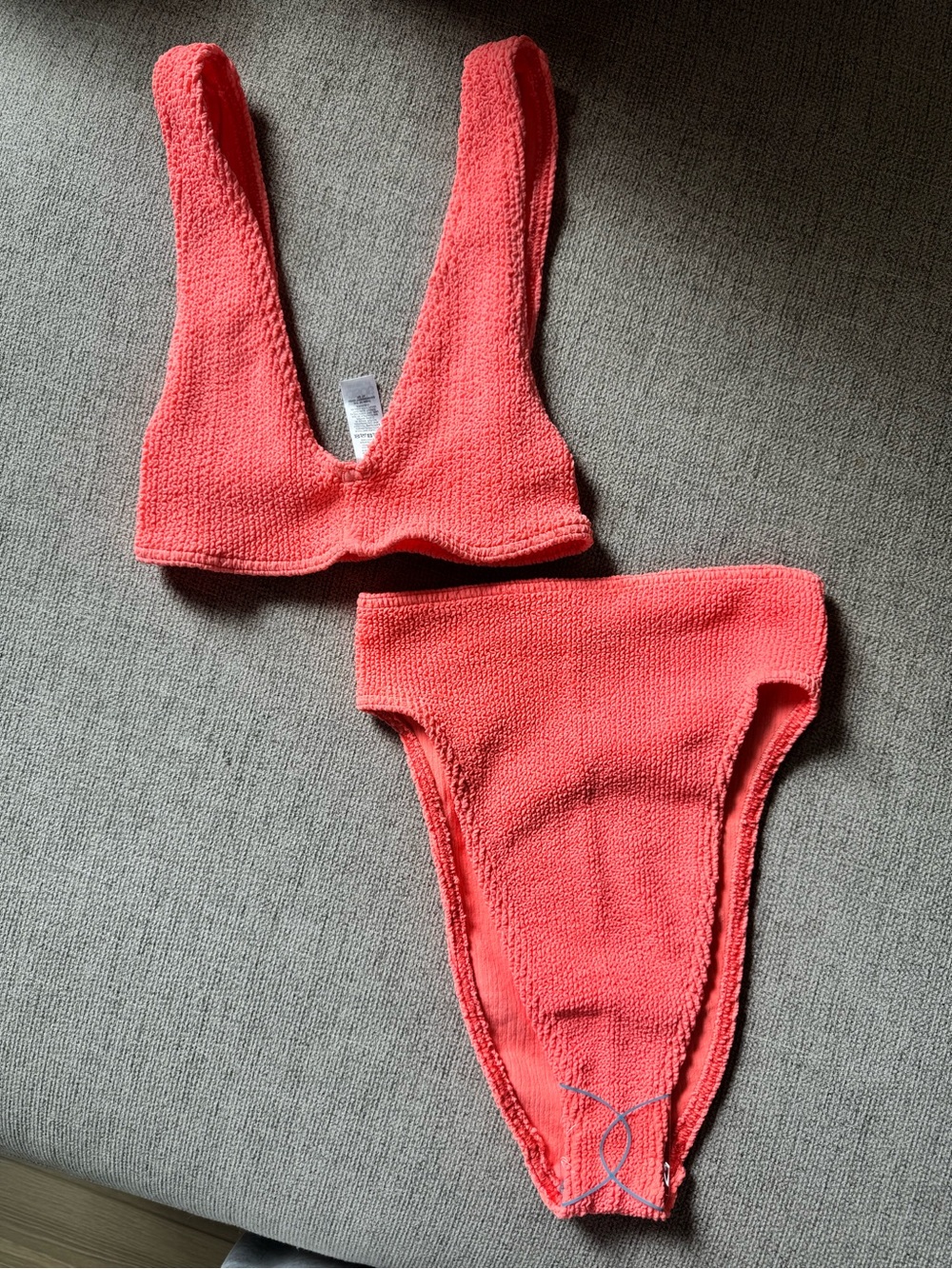 ASOS crinkle high leg bikini set